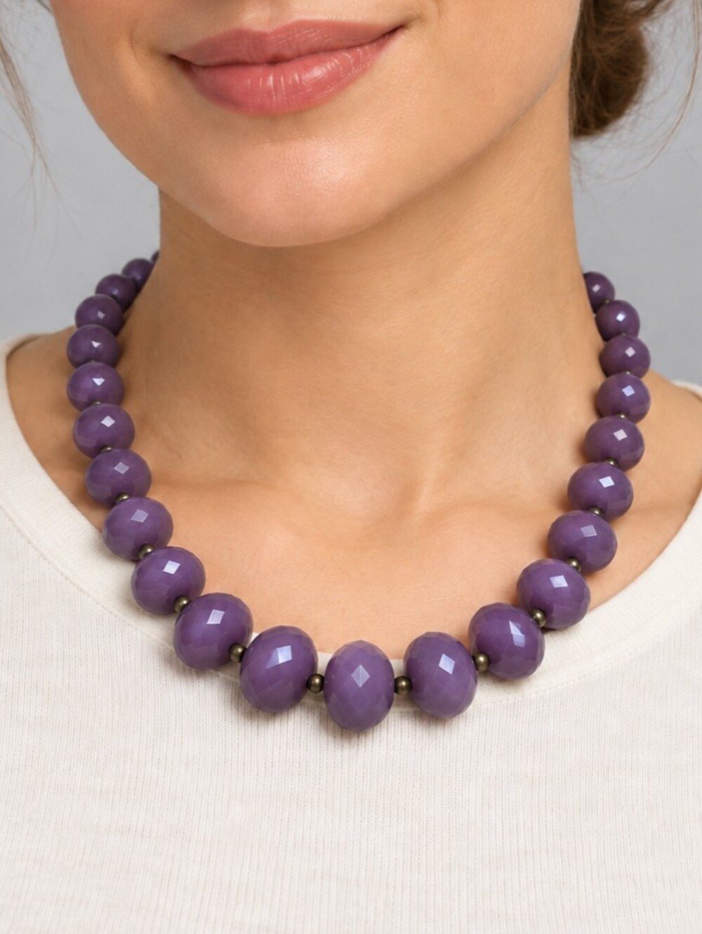 Purple Faceted Bead Necklace - Women Jewelry